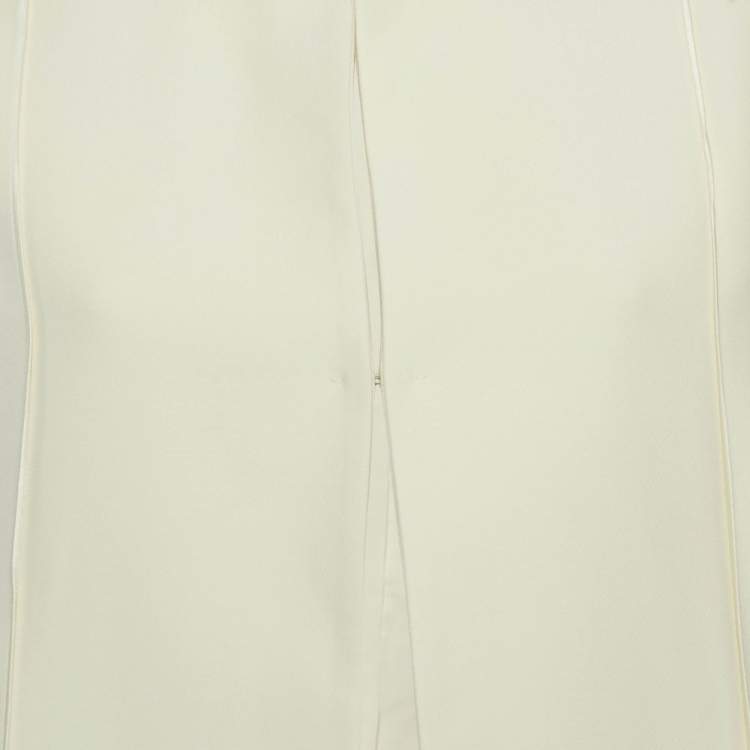 Pre Owned Fendi Cream Wool Blend Cape Coat S