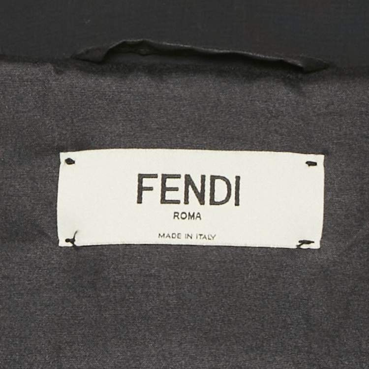 Pre Owned Fendi Black Logo Print Technical Jersey Ski Jacket S