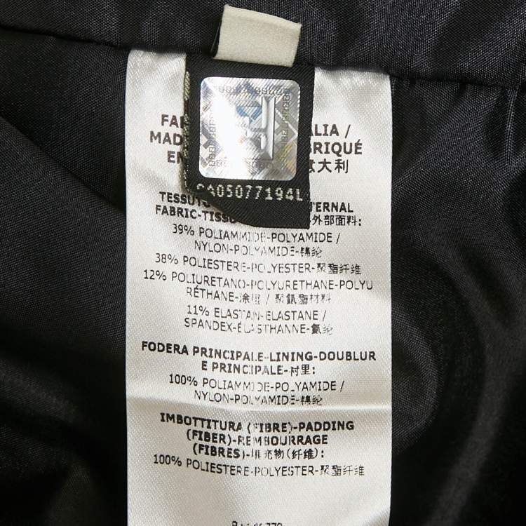 Pre Owned Fendi Black Logo Print Technical Jersey Ski Jacket S