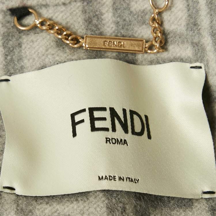 مملوكة مسبقًا Fendi Grey Wool Felt Belted Coat S