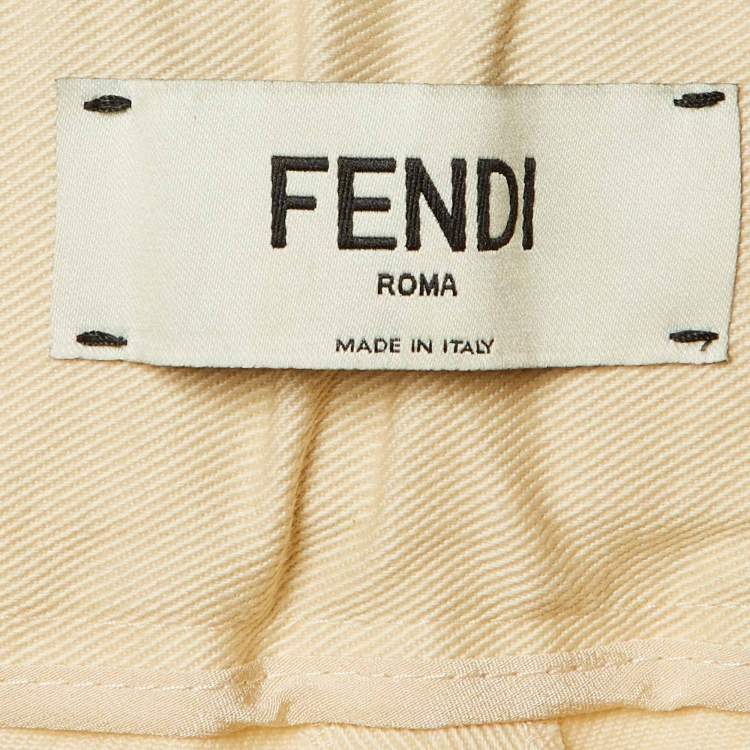 مملوكة مسبقًا Fendi Beige Cotton Belted Cargo Pants M