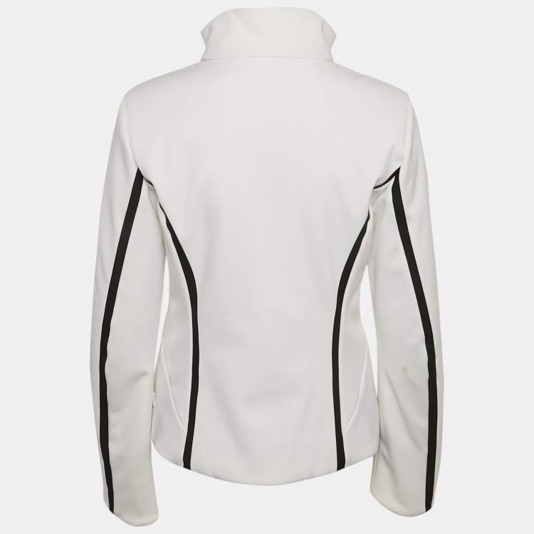 Pre Owned Fendi White Logo Print Technical Jersey Ski Jacket M