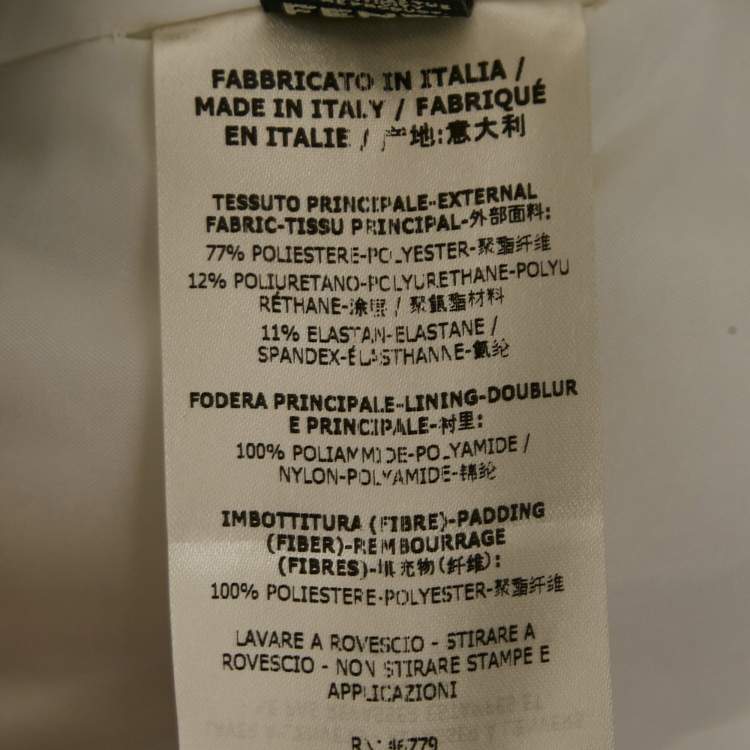 Pre Owned Fendi White Logo Print Technical Jersey Ski Jacket M