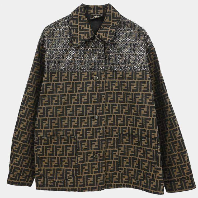 Pre Owned Fendi Jacket Zucca Brown XXS