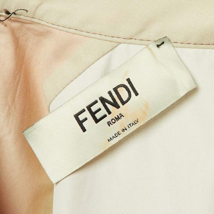 Pre Owned Fendi Multicolor Puzzle Print Cotton Shirt Dress M 