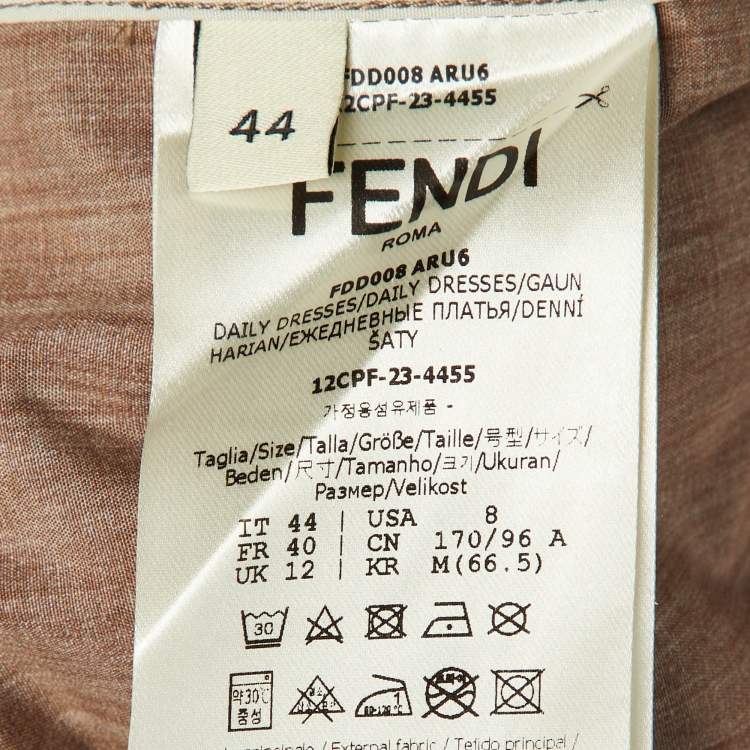 Pre Owned Fendi Multicolor Puzzle Print Cotton Shirt Dress M 