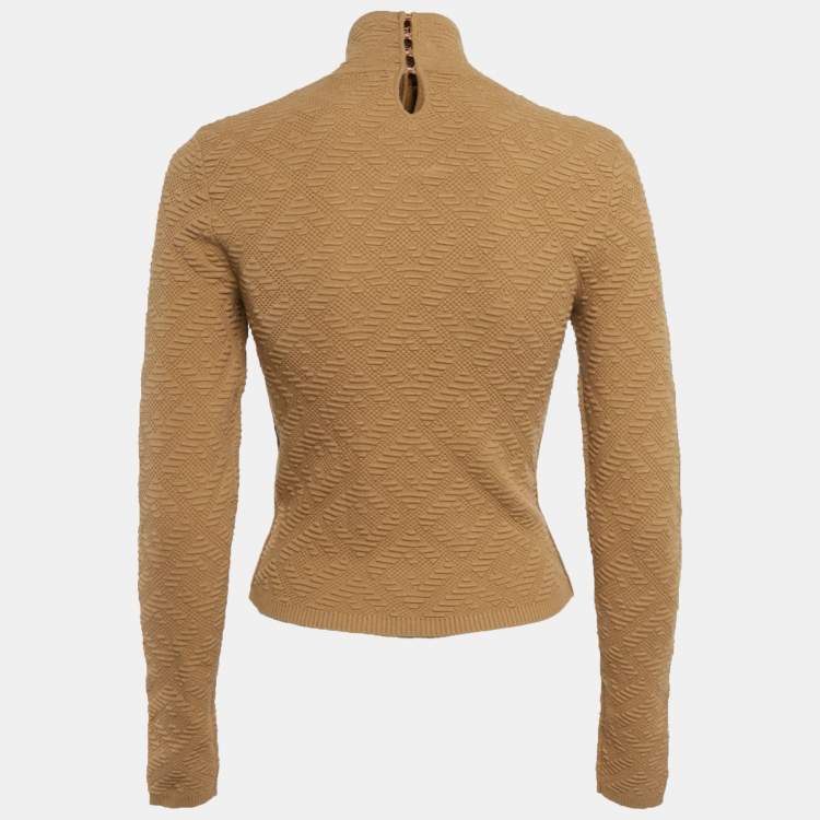 Pre Owned Fendi Brown Knit Sweater S