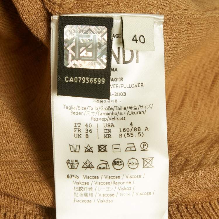 Pre Owned Fendi Brown Knit Sweater S