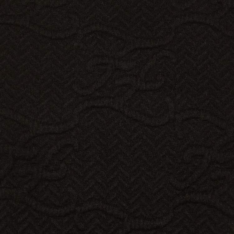 Pre Owned Fendi Black Pattered Knit Short Dress M