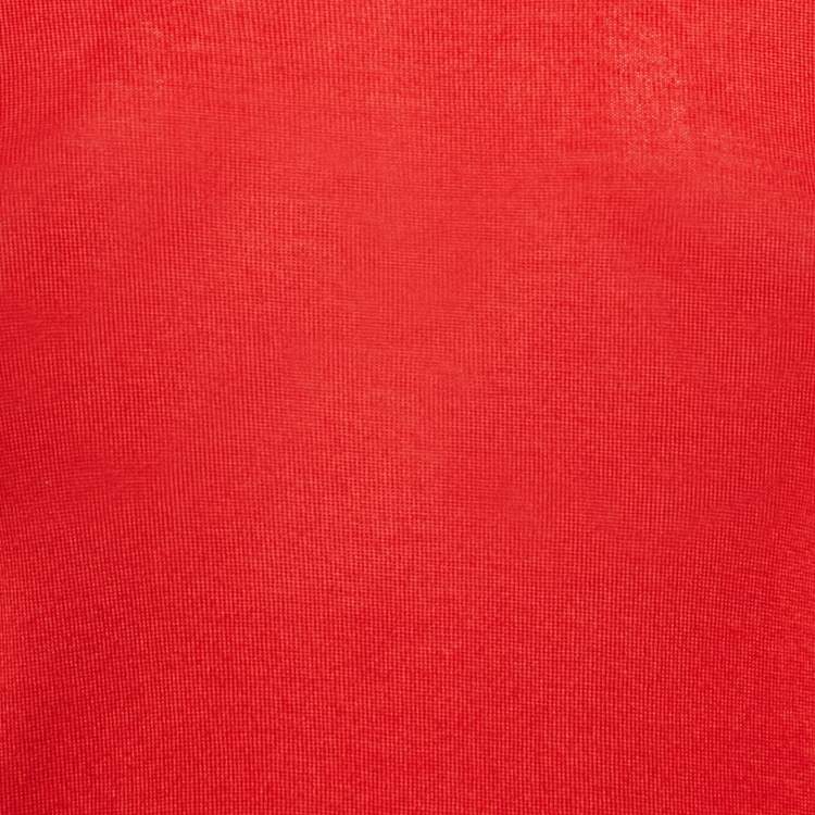 Pre Owned Fendi Red Cashmere Neck Embellished Jumper S