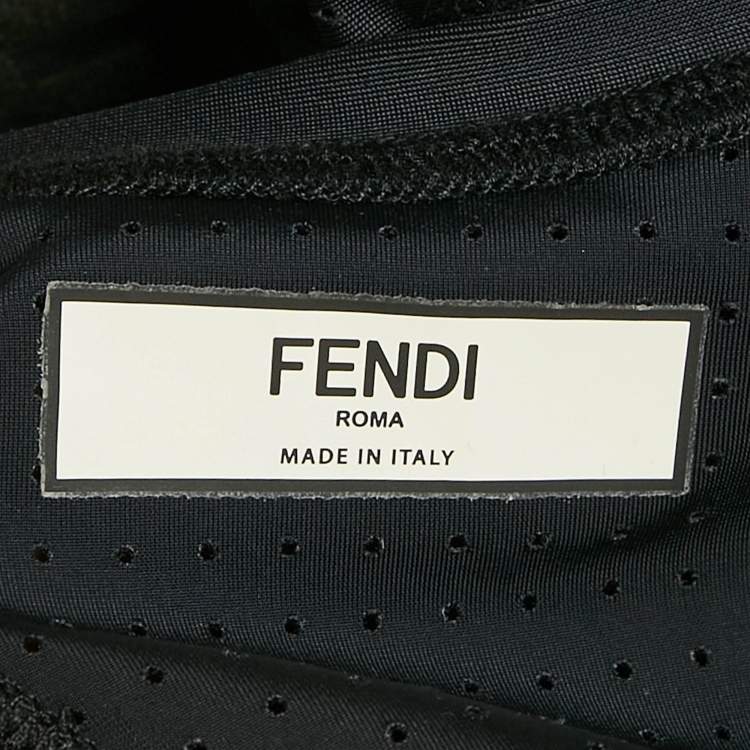 Pre Owned Fendi Black Zucca Jersey Tank Top M