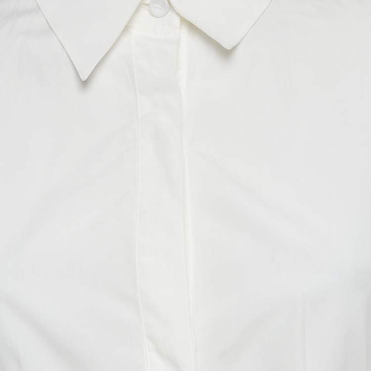 Pre Owned Fendi White Cotton Corset Shirt S
