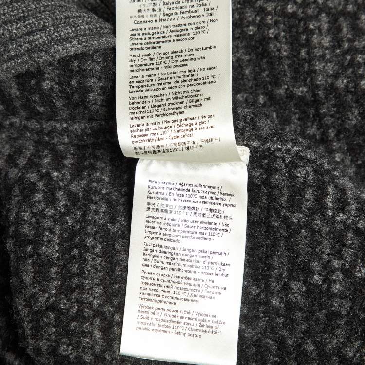 Pre Owned Fendi Grey/Black FF Monogram Cashmere Mock Neck Pullover M