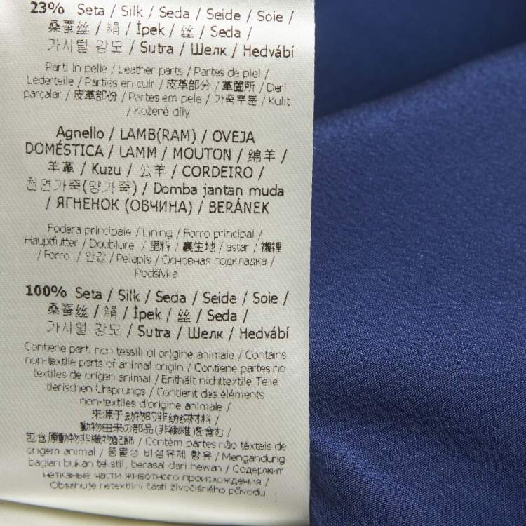 Pre Owned Fendi Blue Silk Blend Waist Cut-Out Jacket Dress M