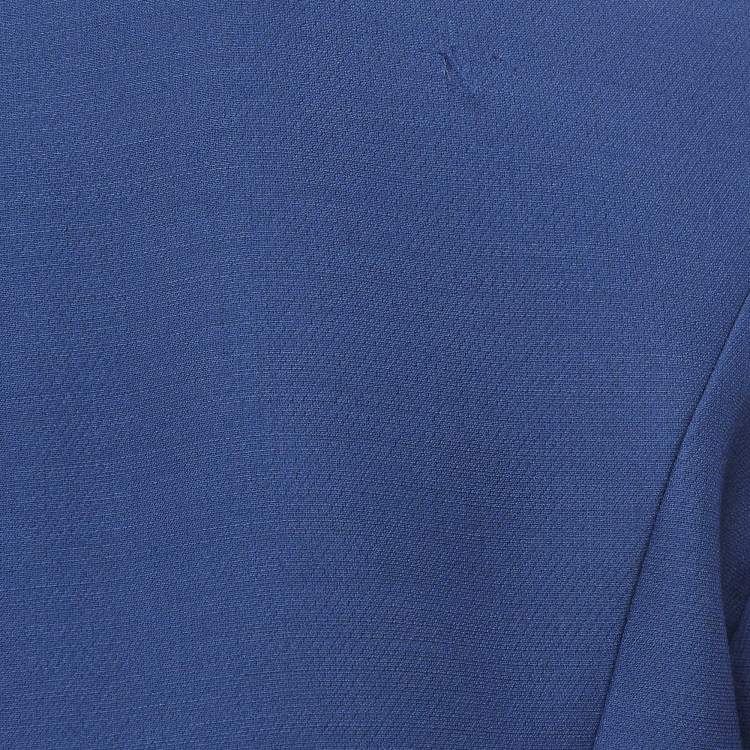 Pre Owned Fendi Blue Silk Blend Waist Cut-Out Jacket Dress M