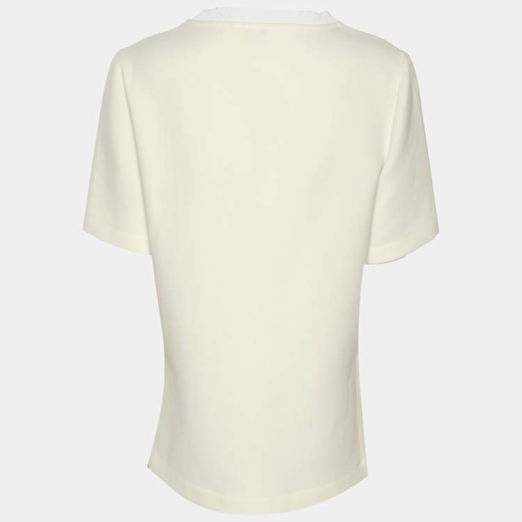 Pre Owned Fendi White Cotton Bugs Eye Top S