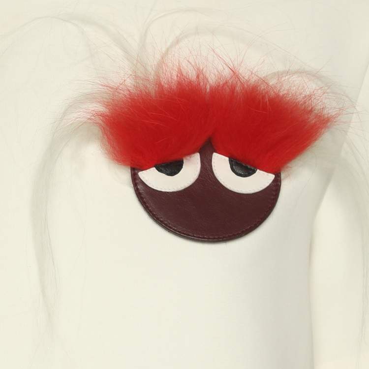 Pre Owned Fendi White Cotton Bugs Eye Top S