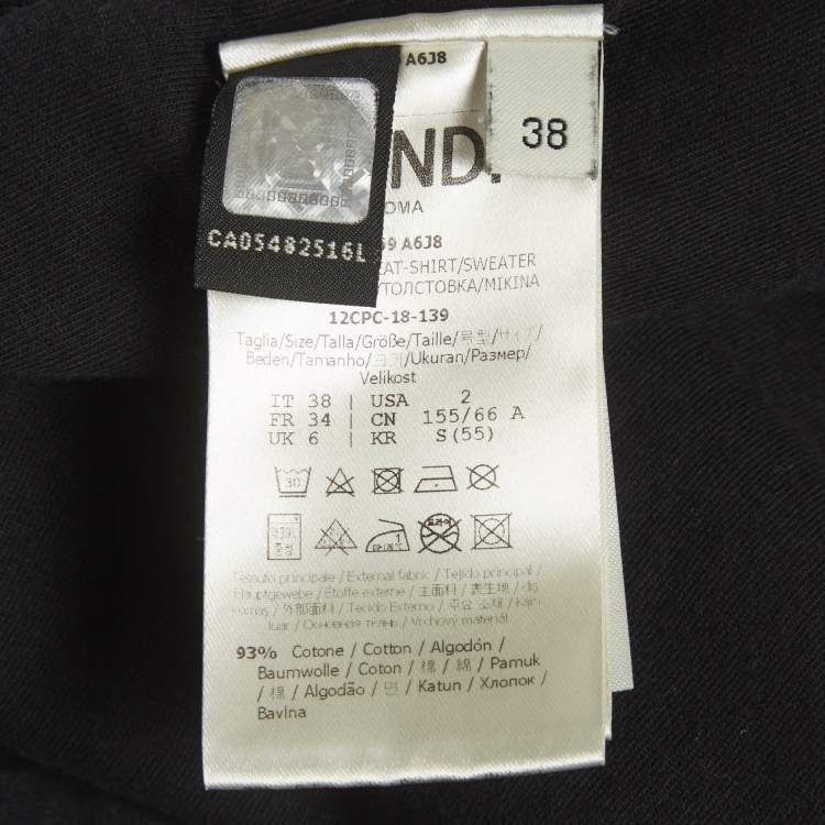 Pre Owned Fendi Black Jersey FF Logo Detail Track Jacket S