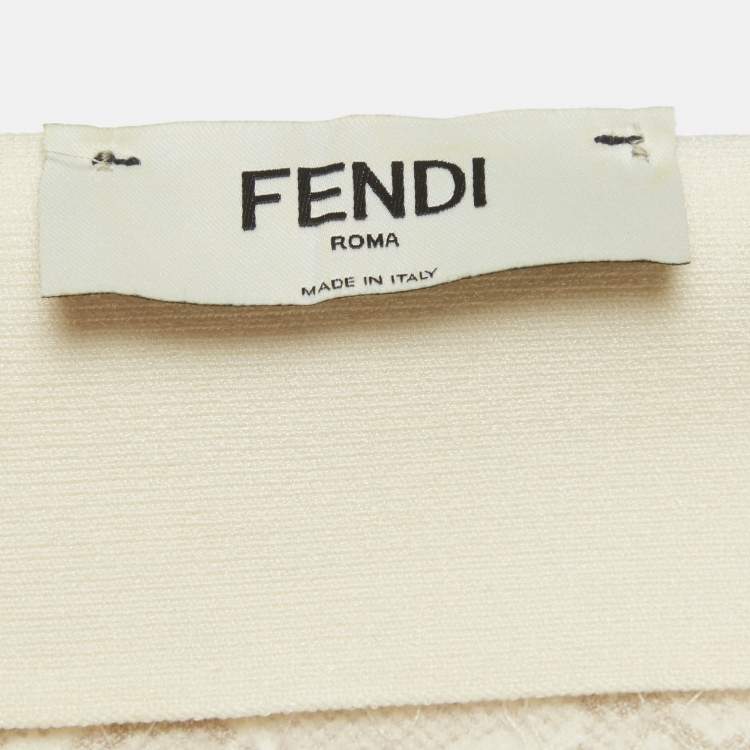 Pre Owned Fendi Off-White 3D FF Karligraphy Motif Midi Skirt XS
