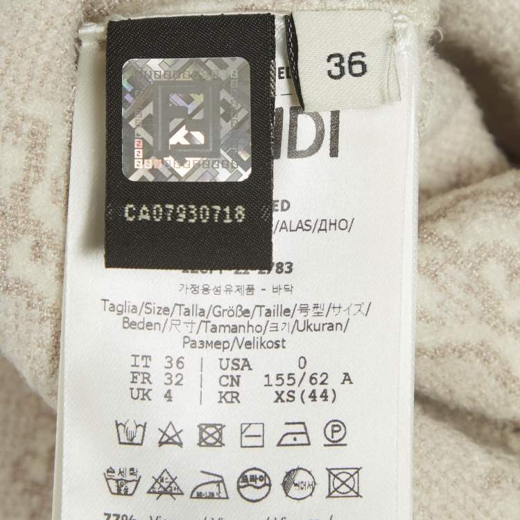 Pre Owned Fendi Off-White 3D FF Karligraphy Motif Midi Skirt XS