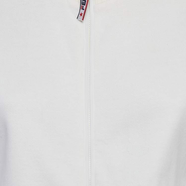 Pre Owned Fendi x Fila White Logo Band Technical Jersey Jacket M
