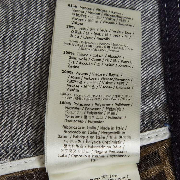 Pre Owned Fendi x Fila Blue Logo Band Trim Button Front Jacket M