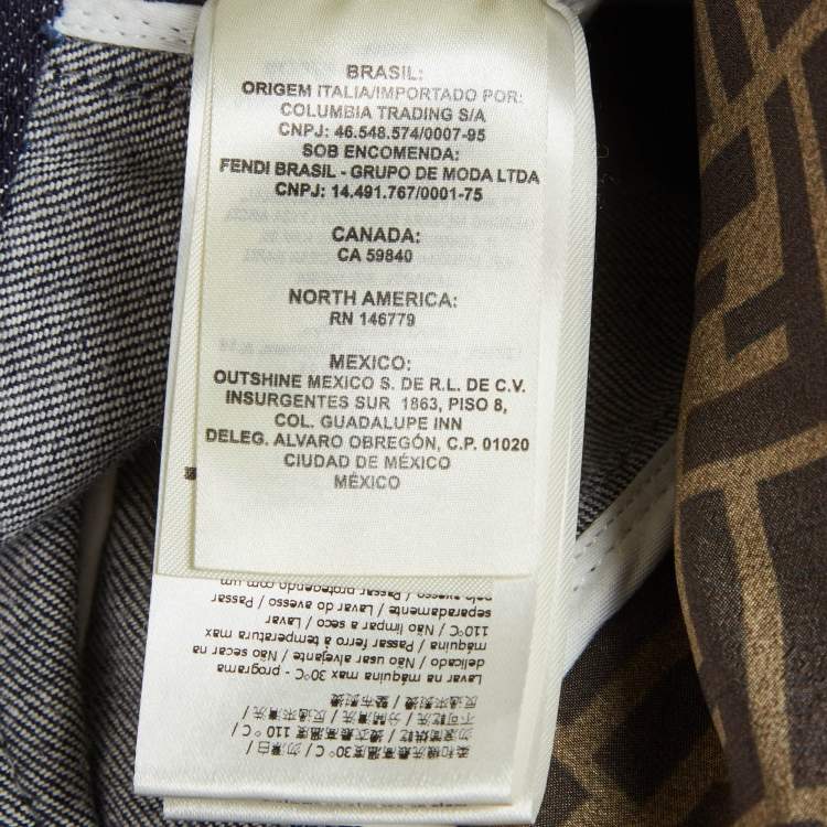 Pre Owned Fendi x Fila Blue Logo Band Trim Button Front Jacket M