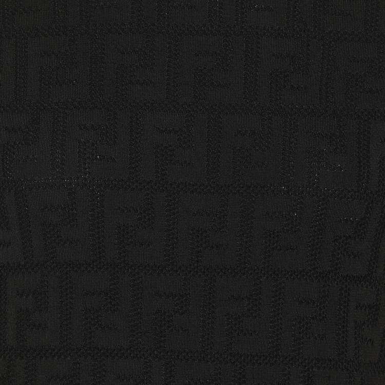 Pre Owned Fendi Black FF Knit T-Shirt S