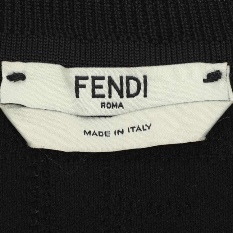 Pre Owned Fendi Black FF Knit T-Shirt S