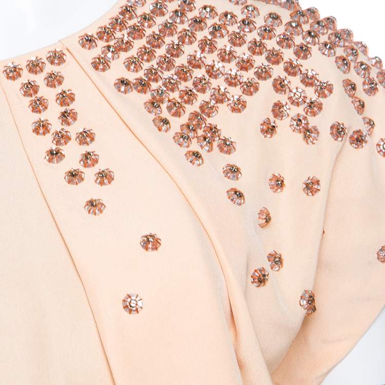 Pre Owned Fendi Colorblock Embellished Bodice Midi Dress M