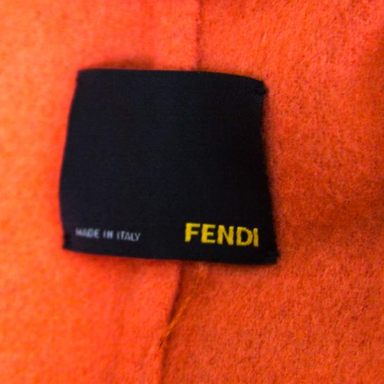 Pre Owned Fendi Colorblock Paneled Wool Cape Style Boxy Coat M