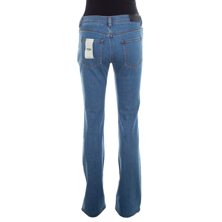 Pre Owned Fendi Indigo Denim Straight Regular Fit Jeans S