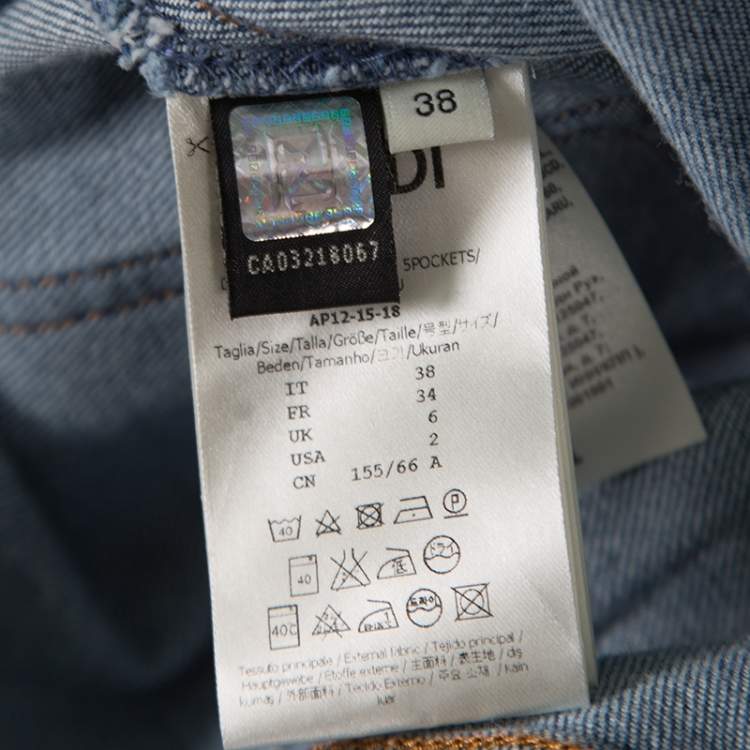 Pre Owned Fendi Indigo Denim Straight Regular Fit Jeans S