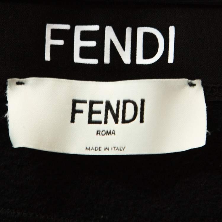 Pre Owned Fendi Black Stretch Knit Leggings M 