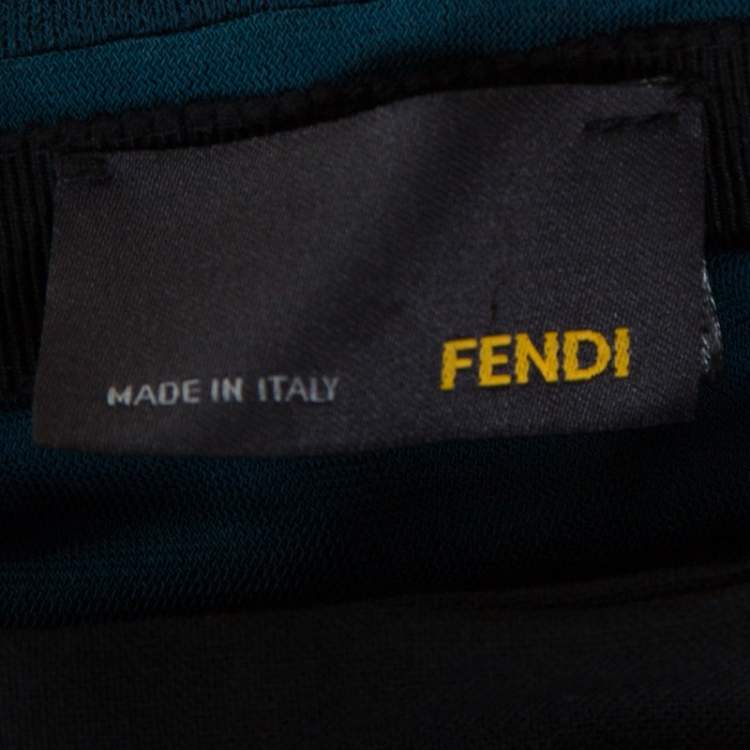 Pre Owned Fendi Dark Teal Jersey Backless Maxi Dress S