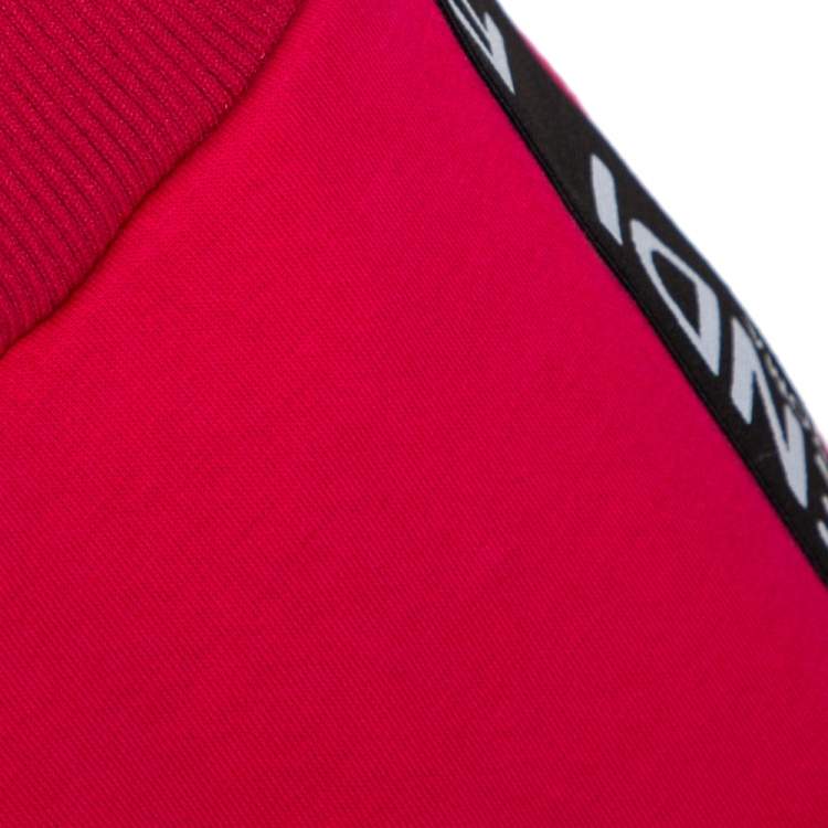 Pre Owned Fendi Pink Cotton Side Logo Band Detail Track Pants M