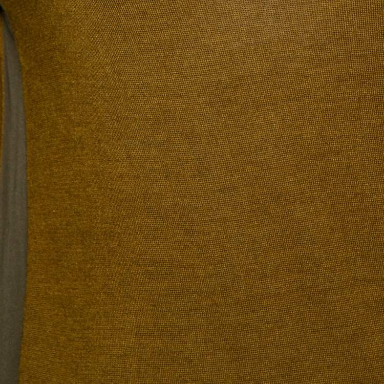 Pre Owned Fendi Olive Green Cashmere & Silk Trim Long Sleeve Jumper S