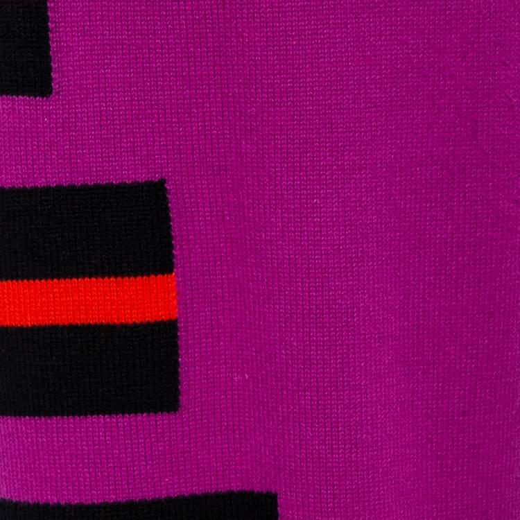 Pre Owned Fendi Purple Knitted Cashmere Skirt M