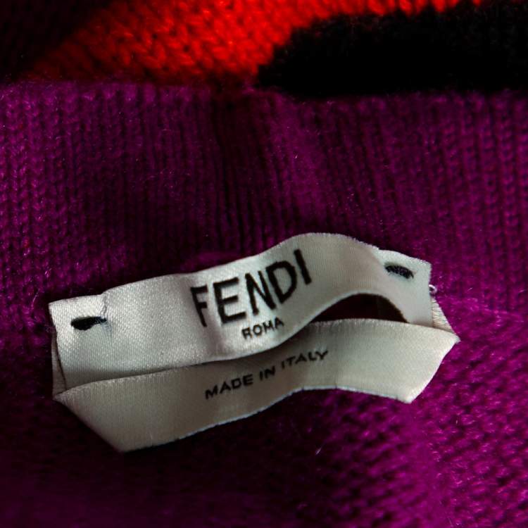 Pre Owned Fendi Purple Knitted Cashmere Skirt M