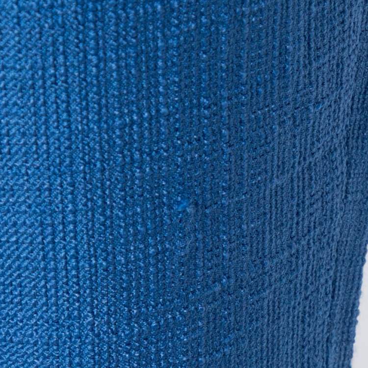 Pre Owned Fendi Blue Wool & Silk Elasticized Waist Trousers S