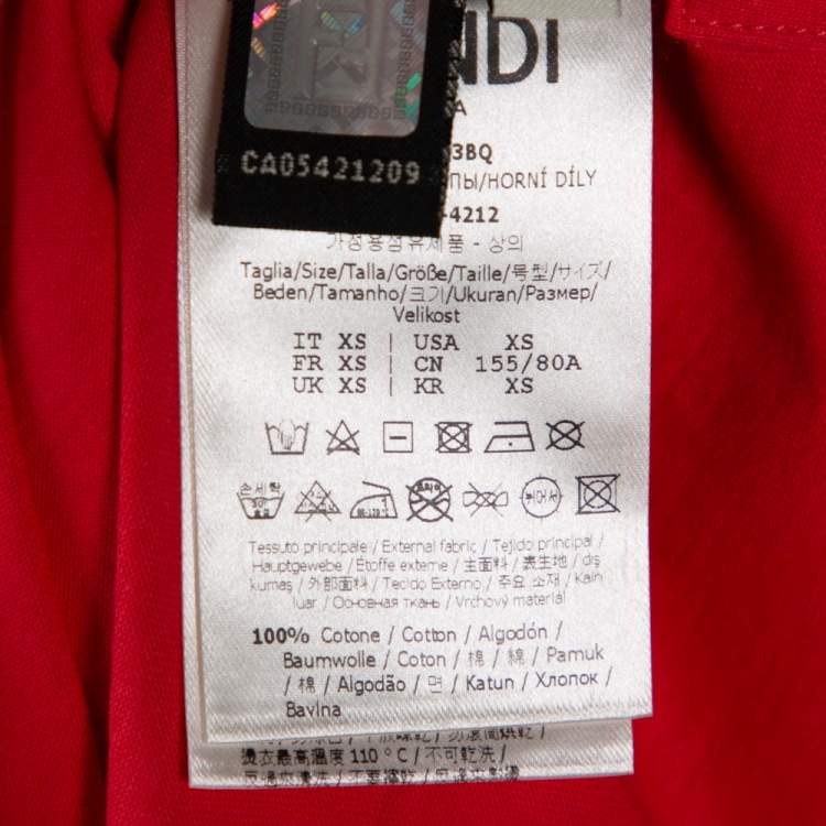 Pre Owned Fendi Coral Pink Cotton Sequin Embellished T Shirt XS