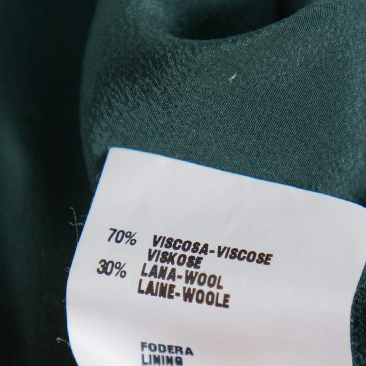 Pre Owned Fendi Dark Green Crepe One Shoulder Maxi Dress S