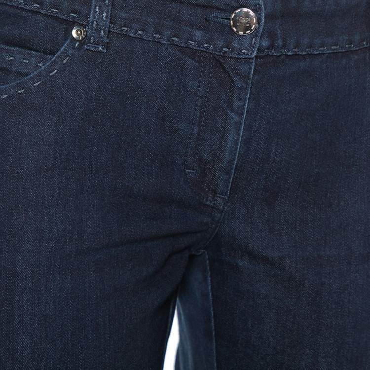 Pre Owned Fendi Navy Blue Denim Skinny Fit Selleria Serie Numerata Jeans M