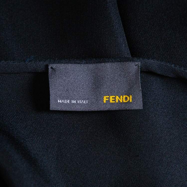 Pre Owned Fendi Color Block Silk Oversized Shift Dress S