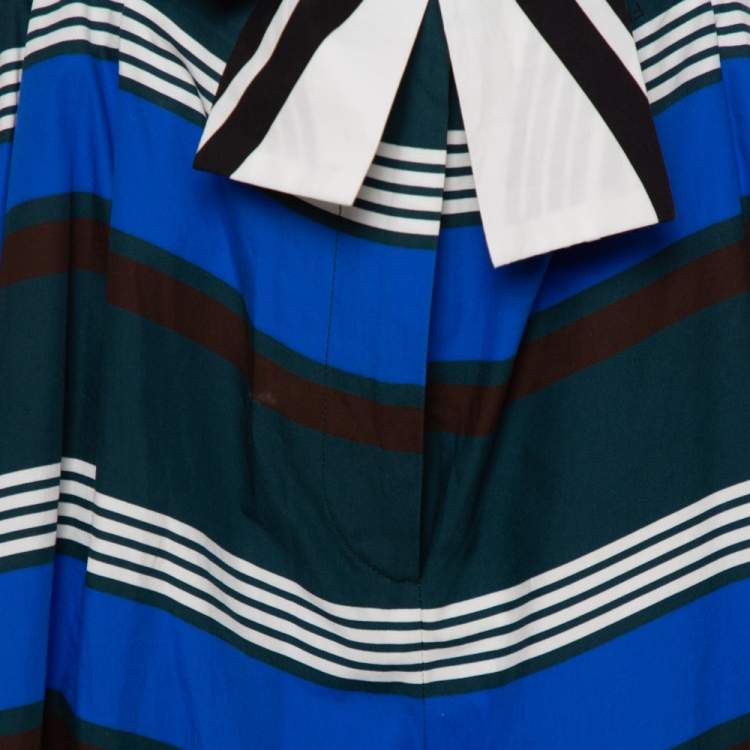 Pre Owned Fendi Multicolor Printed Cotton High Waist Belted Culottes L