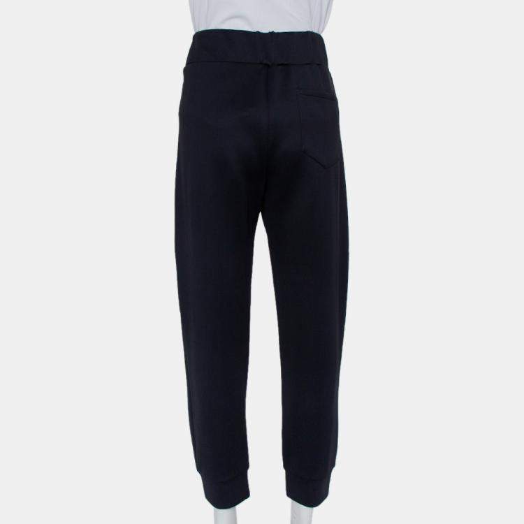 Pre Owned Fendi Black Neoprene Logo Print Track Pants M