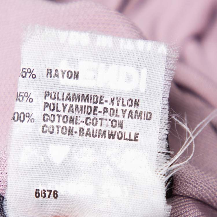 Pre Owned Fendi Lilac Knit Ruched Detail Mini Dress M