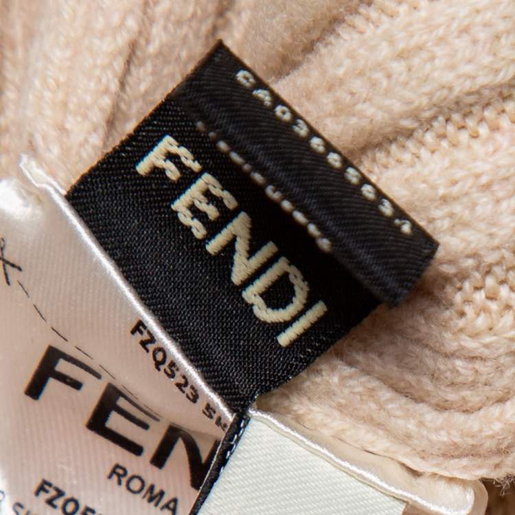 Pre Owned Fendi Two Tone Cashmere Midi Skirt M