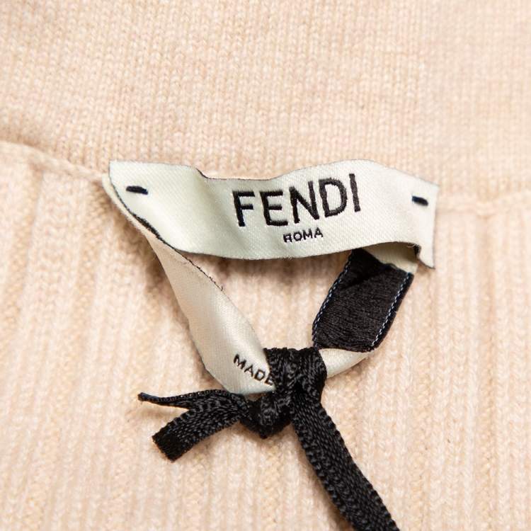 Pre Owned Fendi Two Tone Cashmere Midi Skirt M