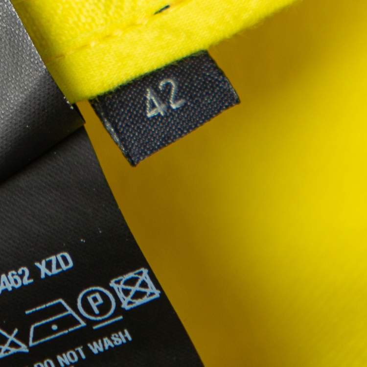 Pre Owned Fendi Yellow Denim Button Front Collared Peacoat M